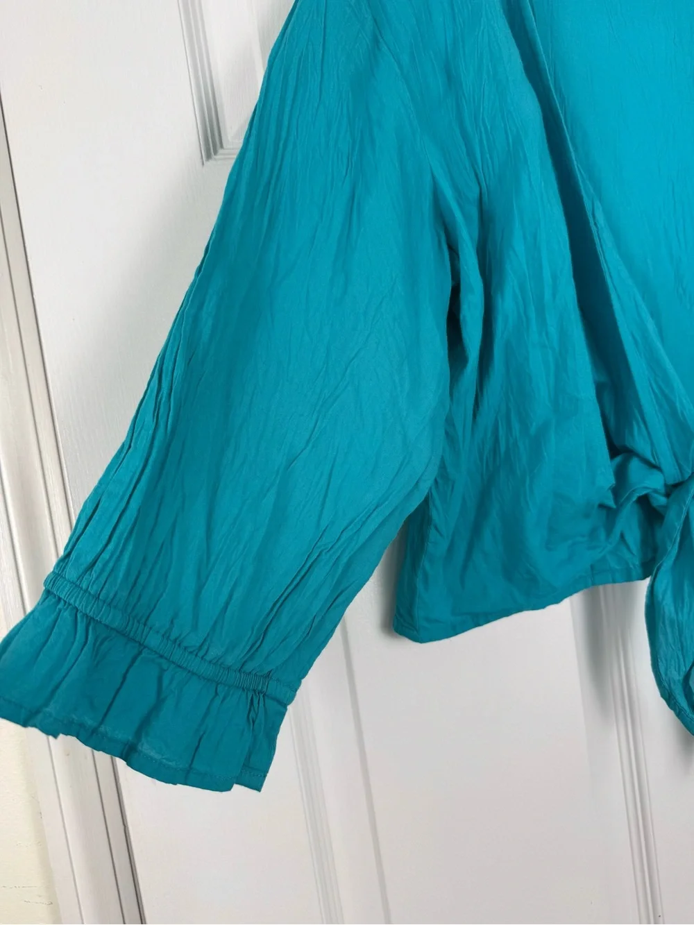 NWOT Phool Tie-Front Open Semi-Cropped Shrug -Teal Medium